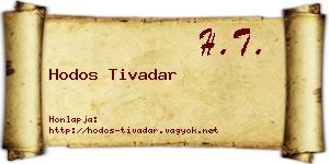 Hodos Tivadar névjegykártya